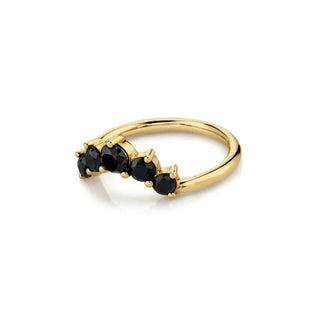 Marrow Fine Jewelry Curvy Black Diamond Five Stone Headdress [Yellow Gold]
