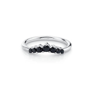 Marrow Fine Jewelry Black Diamond Seven Stones Stacking Ring  [White Gold]