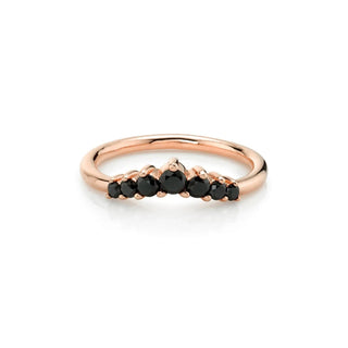 Marrow Fine Jewelry Black Diamond Seven Stones Stacking Ring  [Rose Gold]