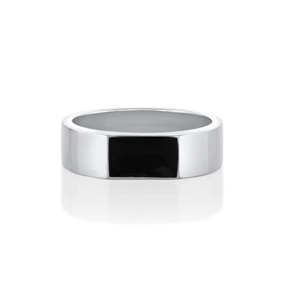 Marrow Fine Jewelry Elton Enamel Men's Band [White Gold]