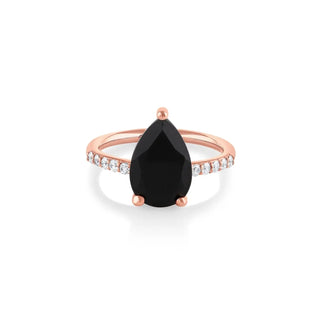 Marrow Fine Jewelry Sweet Melissa Pear Black Onyx Ring [Rose Gold]