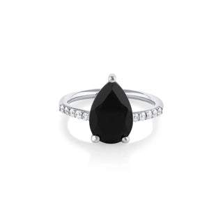Marrow Fine Jewelry Sweet Melissa Pear Black Onyx Ring [White Gold]