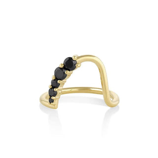 Marrow Fine Jewelry Black Diamond Lucy Wave Band [Yellow Gold]