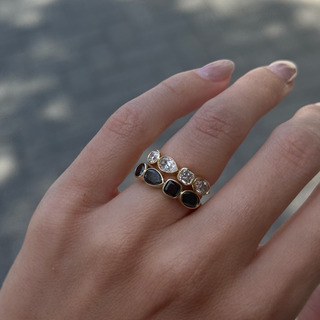 black diamond mixed shape bezel band