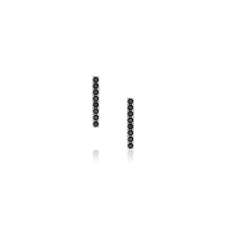 Black Diamond Pavé Bar Studs [White Gold]