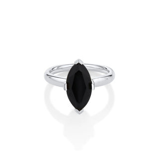 Black Onyx Noelle Ring [White Gold]
