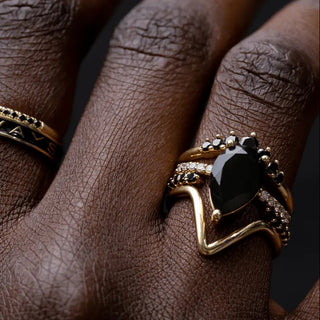 Black Diamond Cosmic Light Open Shank Band - Marrow Fine