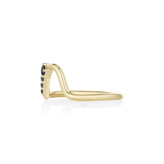 Black Diamond Mini Lucy Wave Band in rose gold, side view