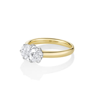 Ophelia lab-created diamond engagement ring in yellow gold, side view