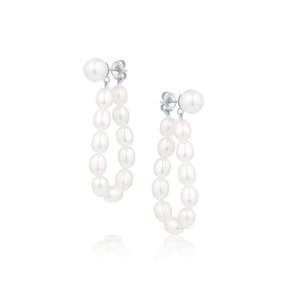 Teardrop Pearl Earrings [WG]