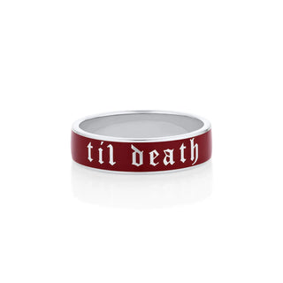 the til death enamel band - 6mm [white gold]