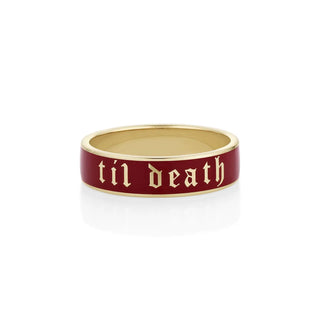 the til death enamel band - 6mm [yellow gold]