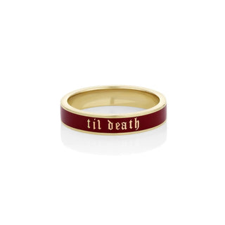 the til death cherry mocha enamel band - 4mm