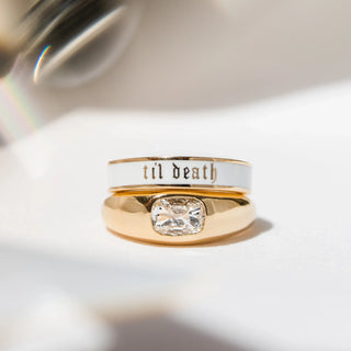 the til death white enamel band - 4mm
