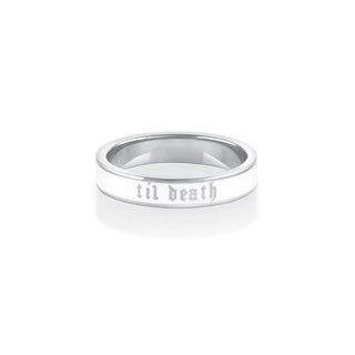 the til death white enamel band - 4mm