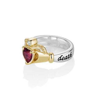 rhodolite gold & silver sempre ring side view 1