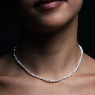 Barely There Pearl Choker worn on the neck
