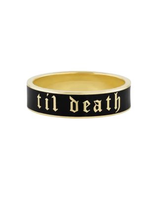 the til death enamel band - 6mm [yellow gold]