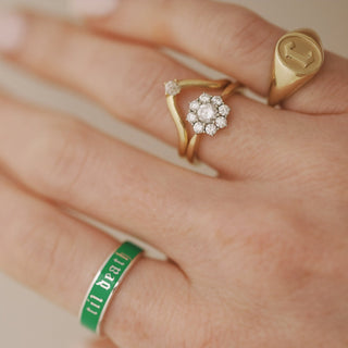 the silver til death scheele's green enamel band - 5mm